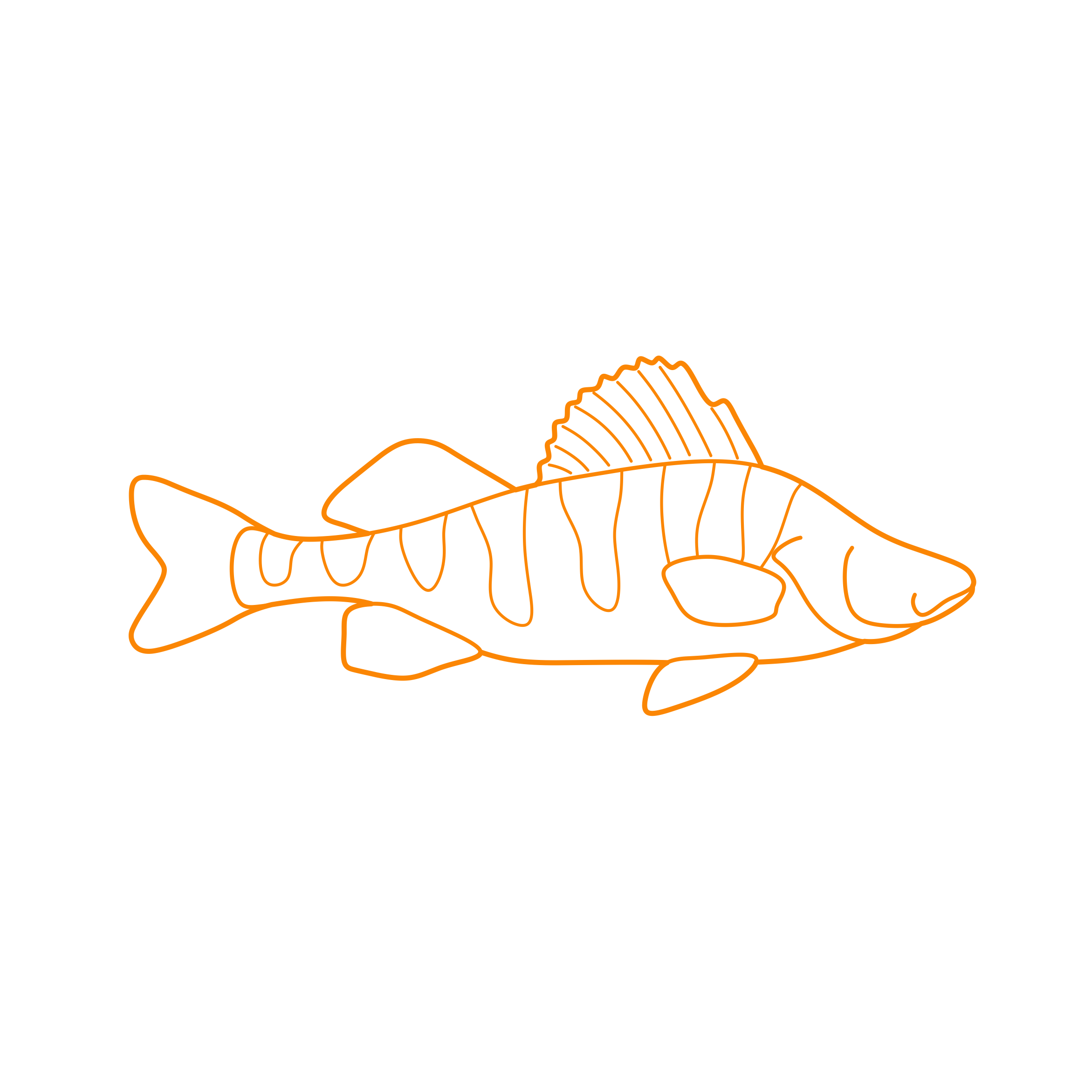 Animals Freshwater Fish Yellow Perch Cad Style Svg Vector Free Vectors